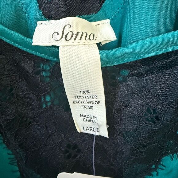 Soma Green and Black Lace Chemise - Picture 5 of 8